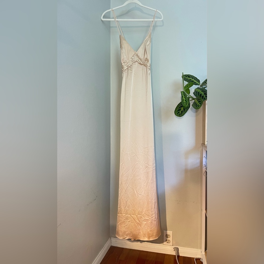 Lulus Satin Cream Dress